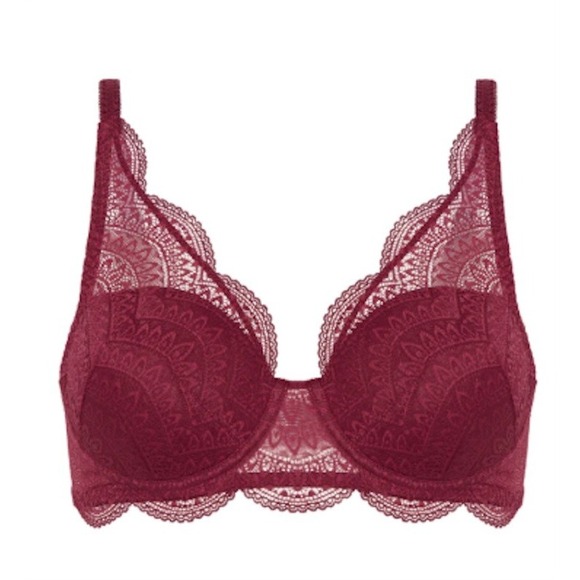 NWT Simone Perele 32F Karma Triangle 3D Demi Spacer 12v343 Wine 131155